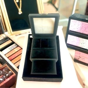 Black Display Jewelry Box Clear Lid 2 Layers Jewelry Organizer Jewelry Storage
